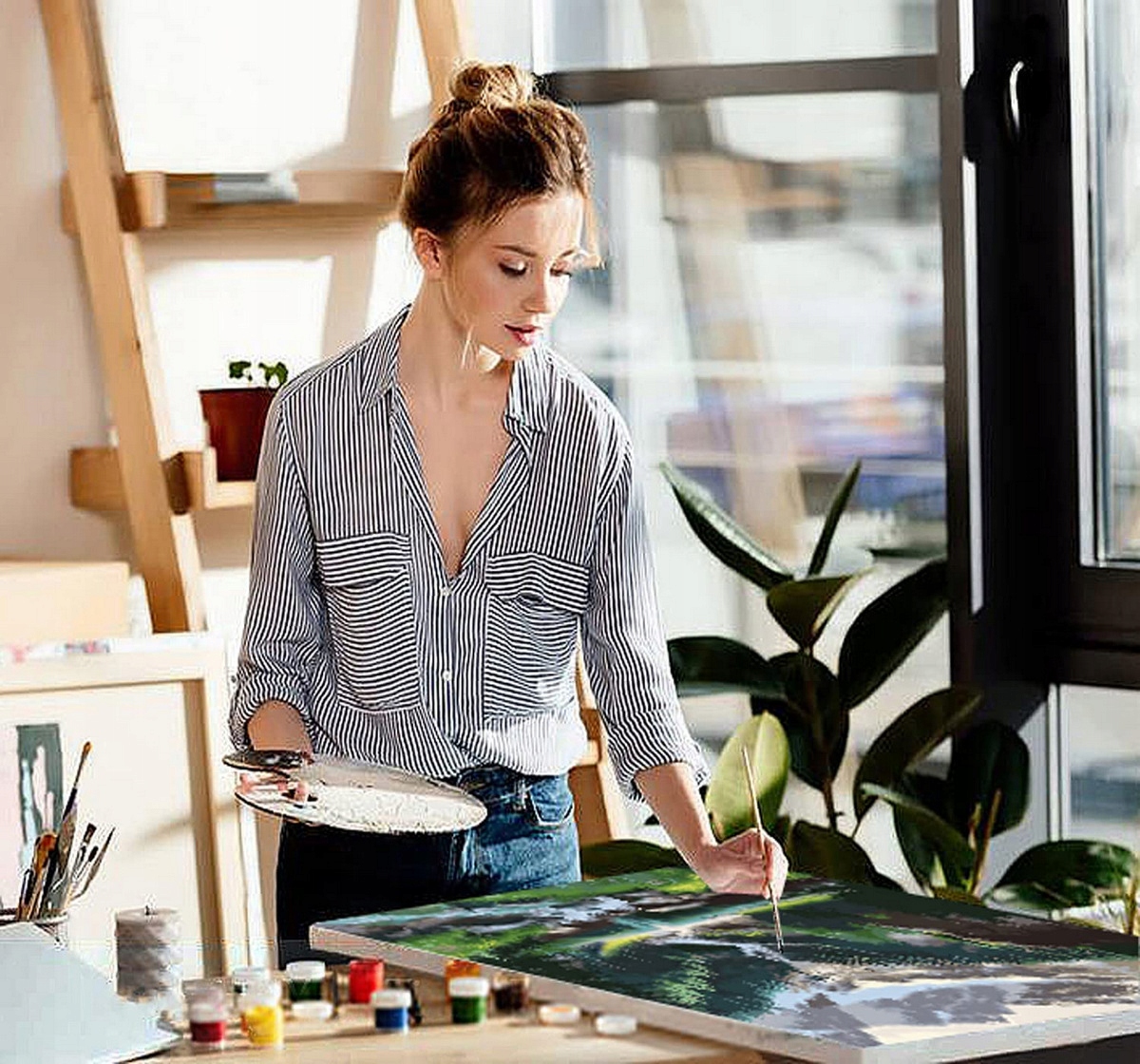 Malowanie po numerach z RAMĄ Obraz do malowania po numerach prezent 50x40 Stan opakowania oryginalne