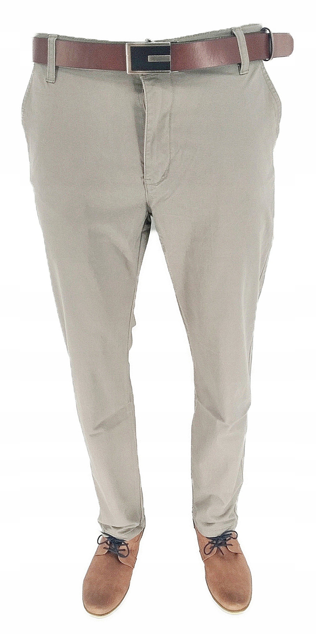 

Spodnie Męskie Jasne Eleganckie W38 Pas 96-98 CM