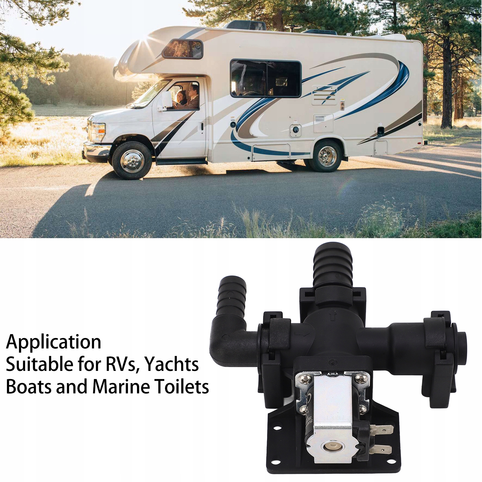 CIŚNIENIOWY ZAWÓR ELEKTROMAGNETYCZNY TOALETY DO ŁODZI MORSKIEJ RV YACHT 12V Producent części bez marki