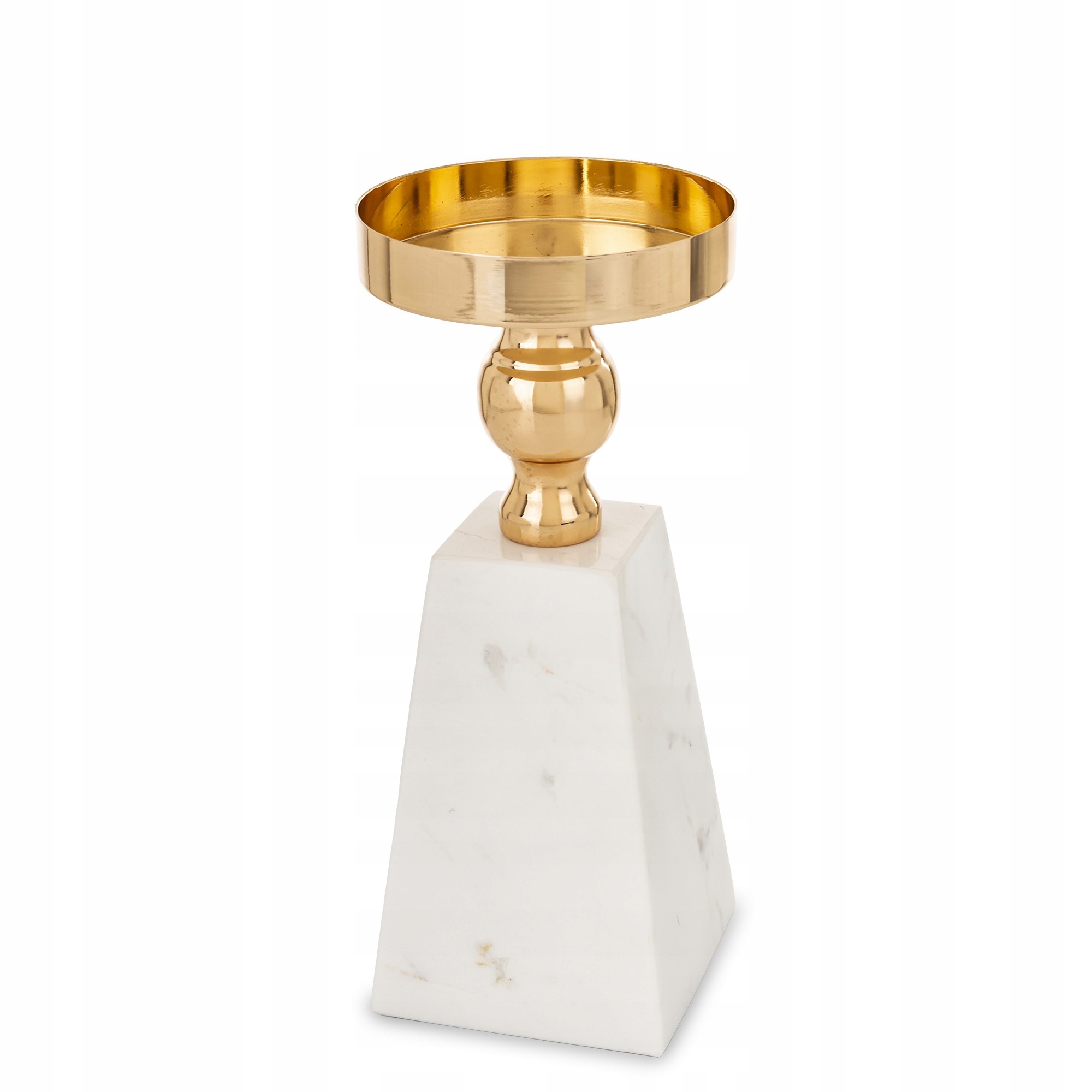 Zlatý kovový svícen, mramor do obývacího pokoje, domu typu glamour, mramorová noha