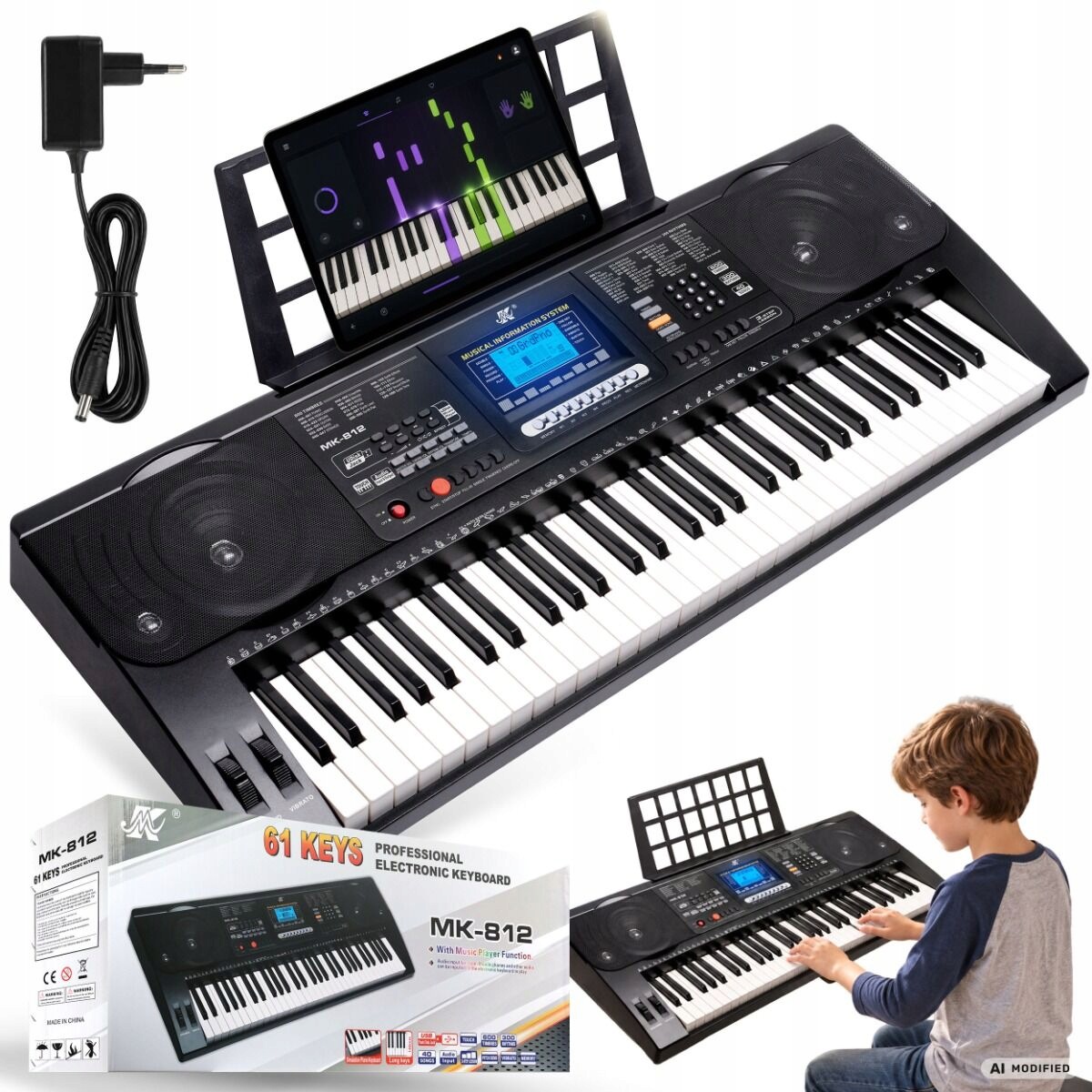 Vzdělávací Klávesy Varhany Piano 61 Dynamických Kláves Režim Lekce MP3
