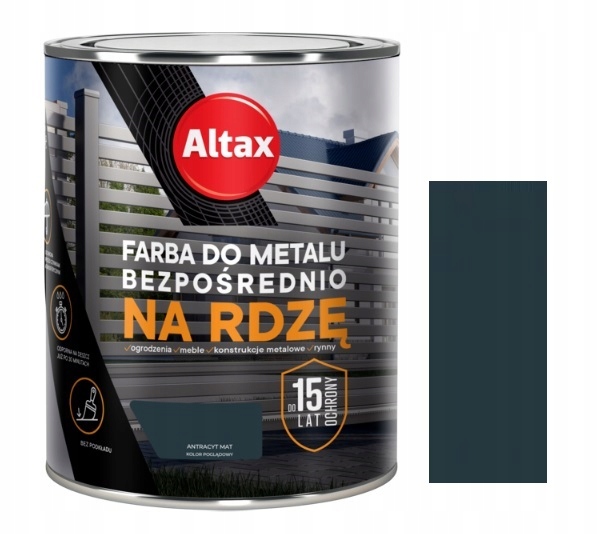 

Altax Farba Do Metalu Na Rdzę Antracyt Mat 0.75L