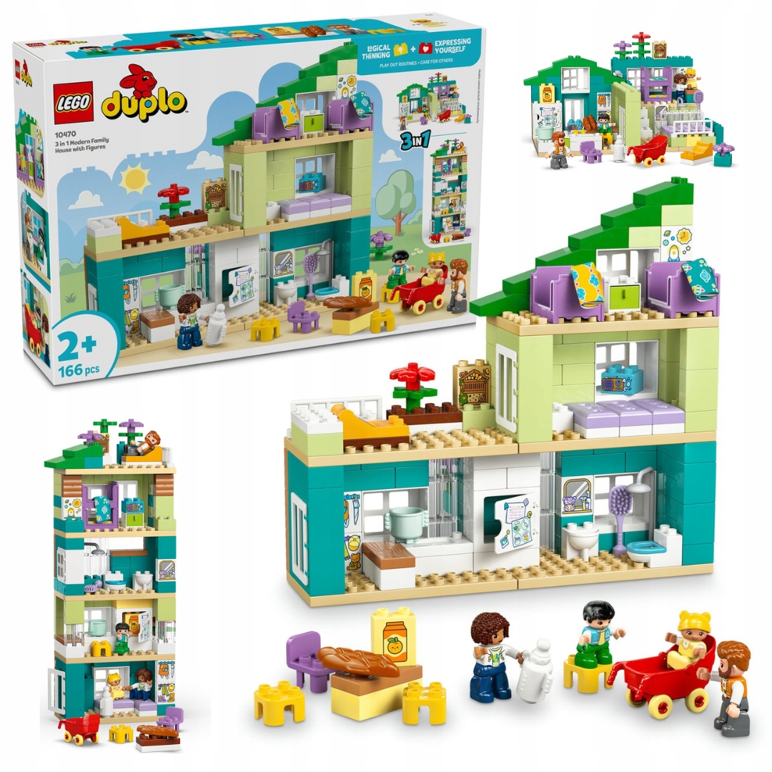 Lego 10470 Duplo Moderní rodinný dům 3v1 s figurkami Hrací dům