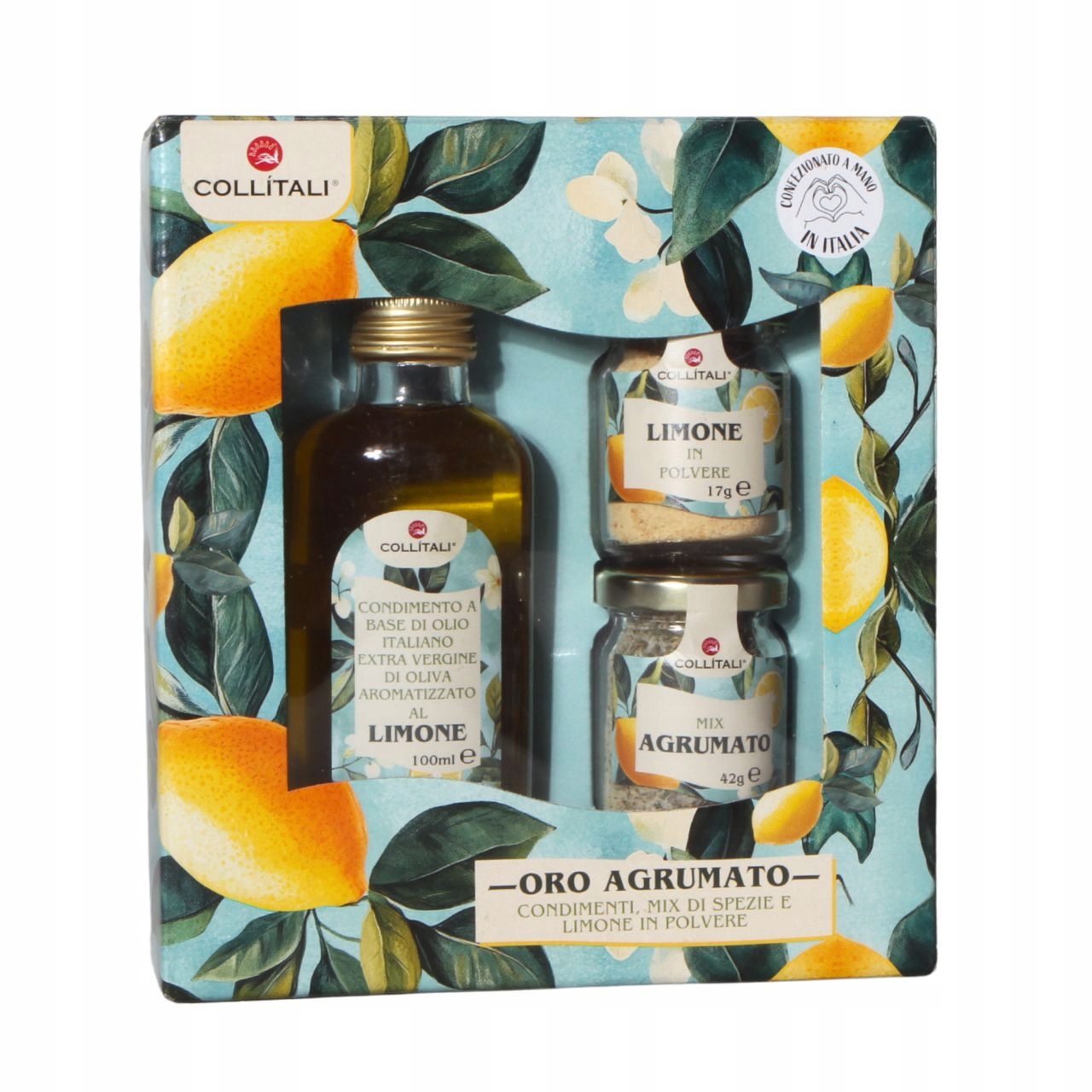 Oliwa z oliwek zestaw prezentowy limone cytryny sól przyprawy collitali