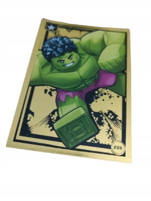 KARTA LEGO AVENGERS Seria 1 Numer 206 ZŁOTA HULK
