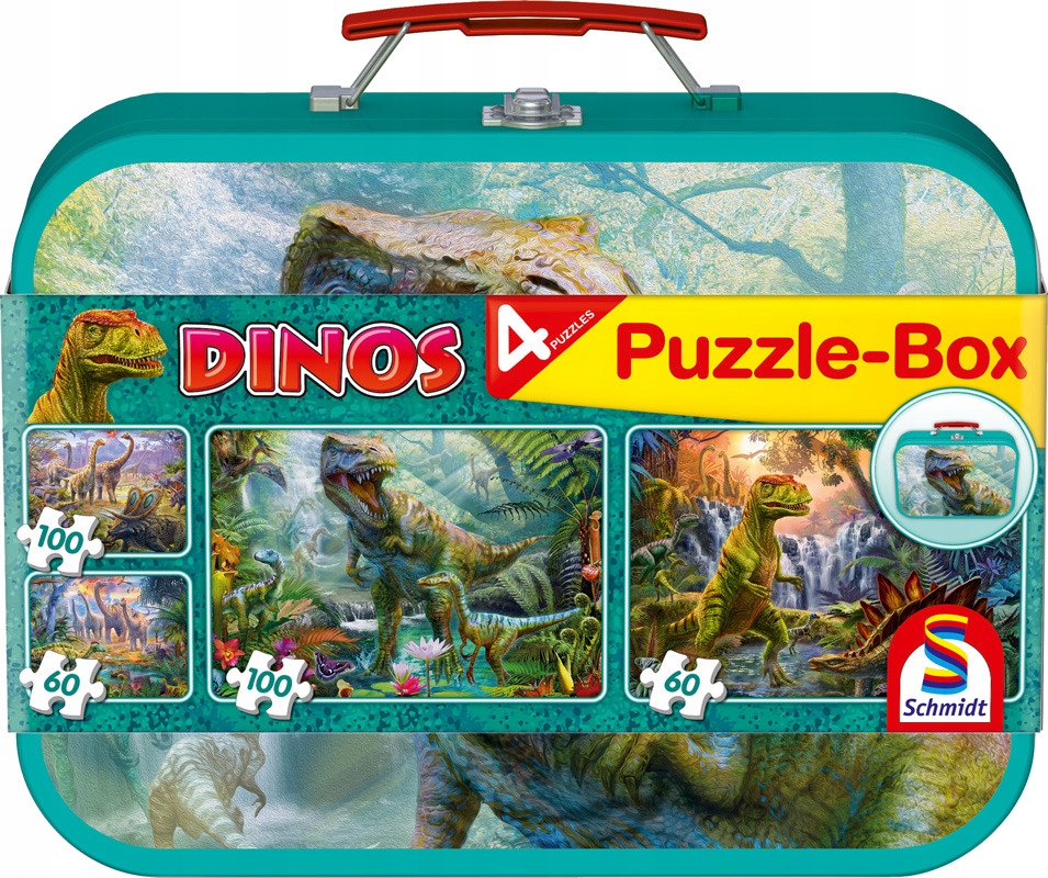 

Schmidt Puzzle 2x60 2x100 el W Walizce Dinozaury