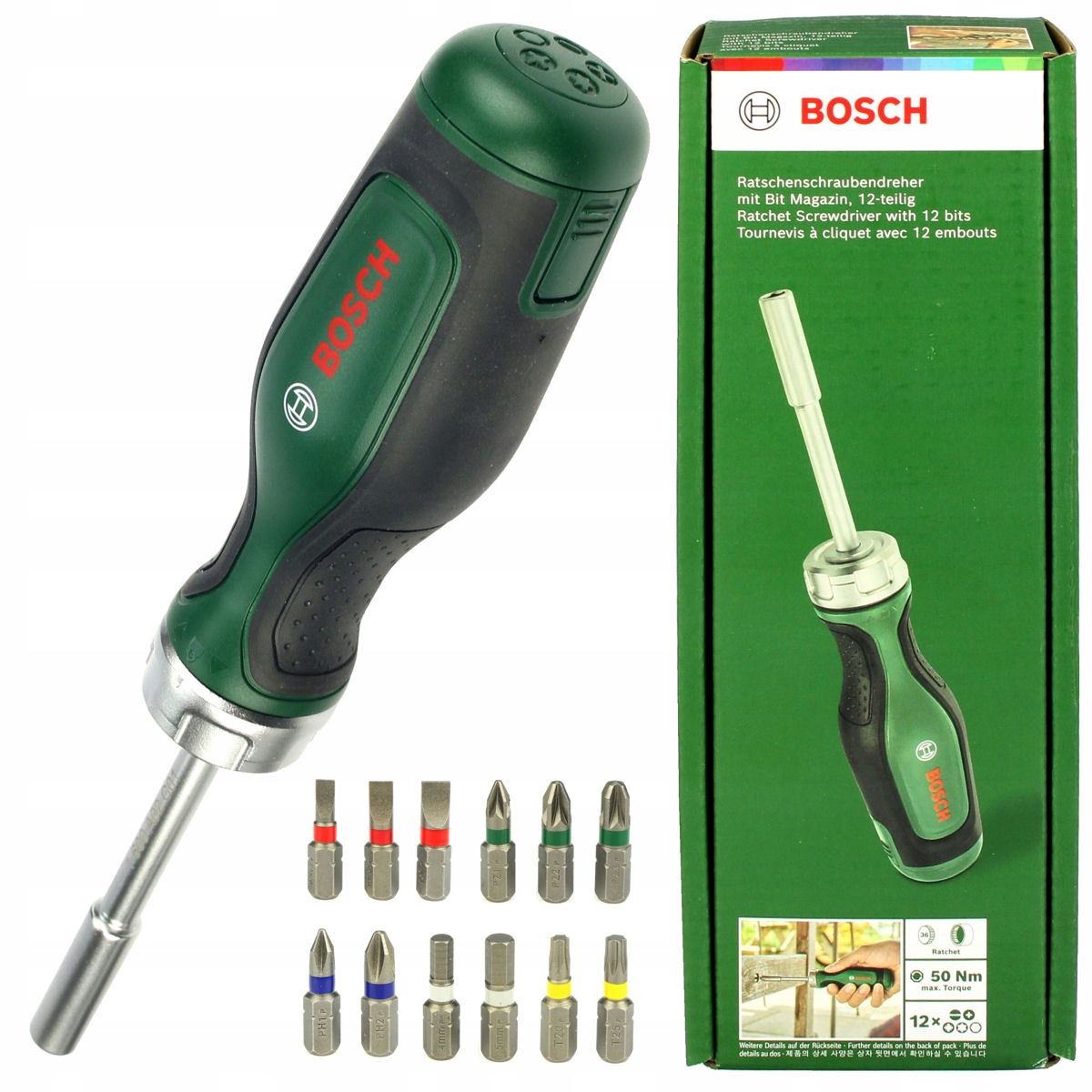 

Wkrętak ręczny z grzechotką 12 bitów Bosch