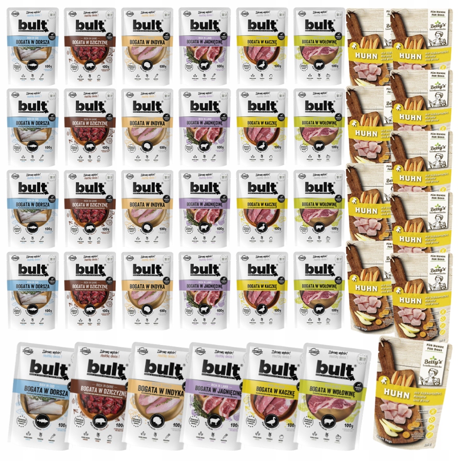 Levně Krmivo Pro Psa Vlhké Krmivo Sáčky MIX Chutí 40x100g Bult Betty's