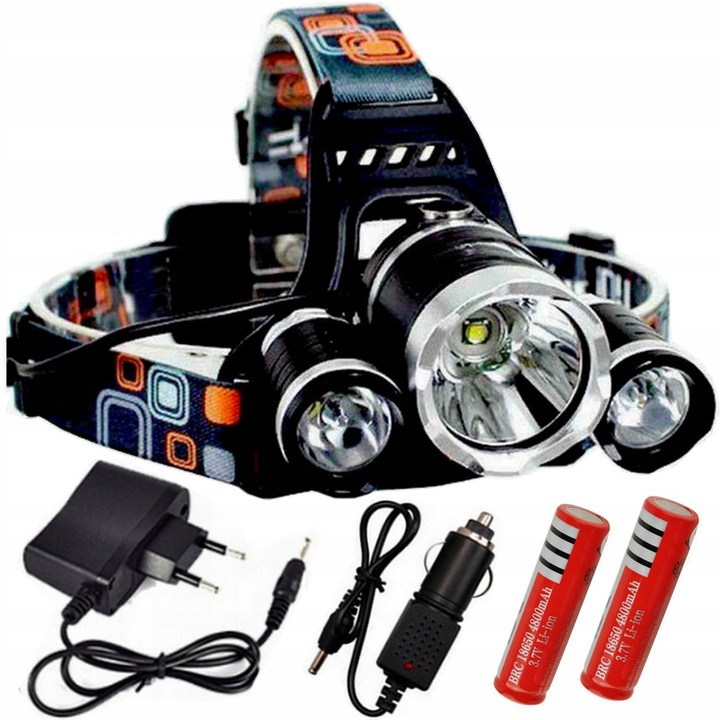 

Latarka Czołowa 3x Led Bardzo Mocna Akumulatorowa