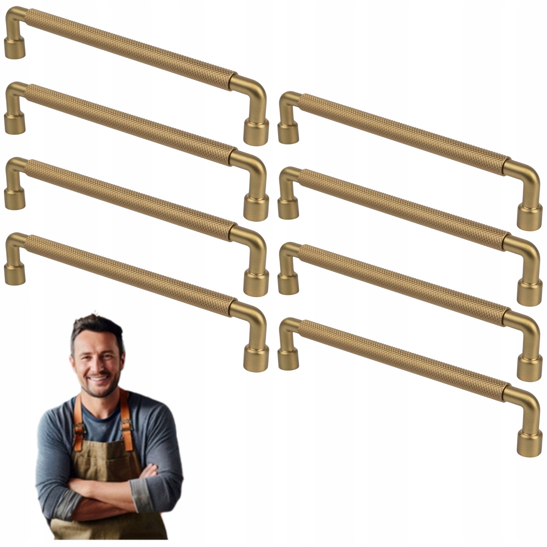 Nábytkový držiak na zásuvky Tertius 160 mm Radelko Mat Zlatý Kartáčovaný 8ks