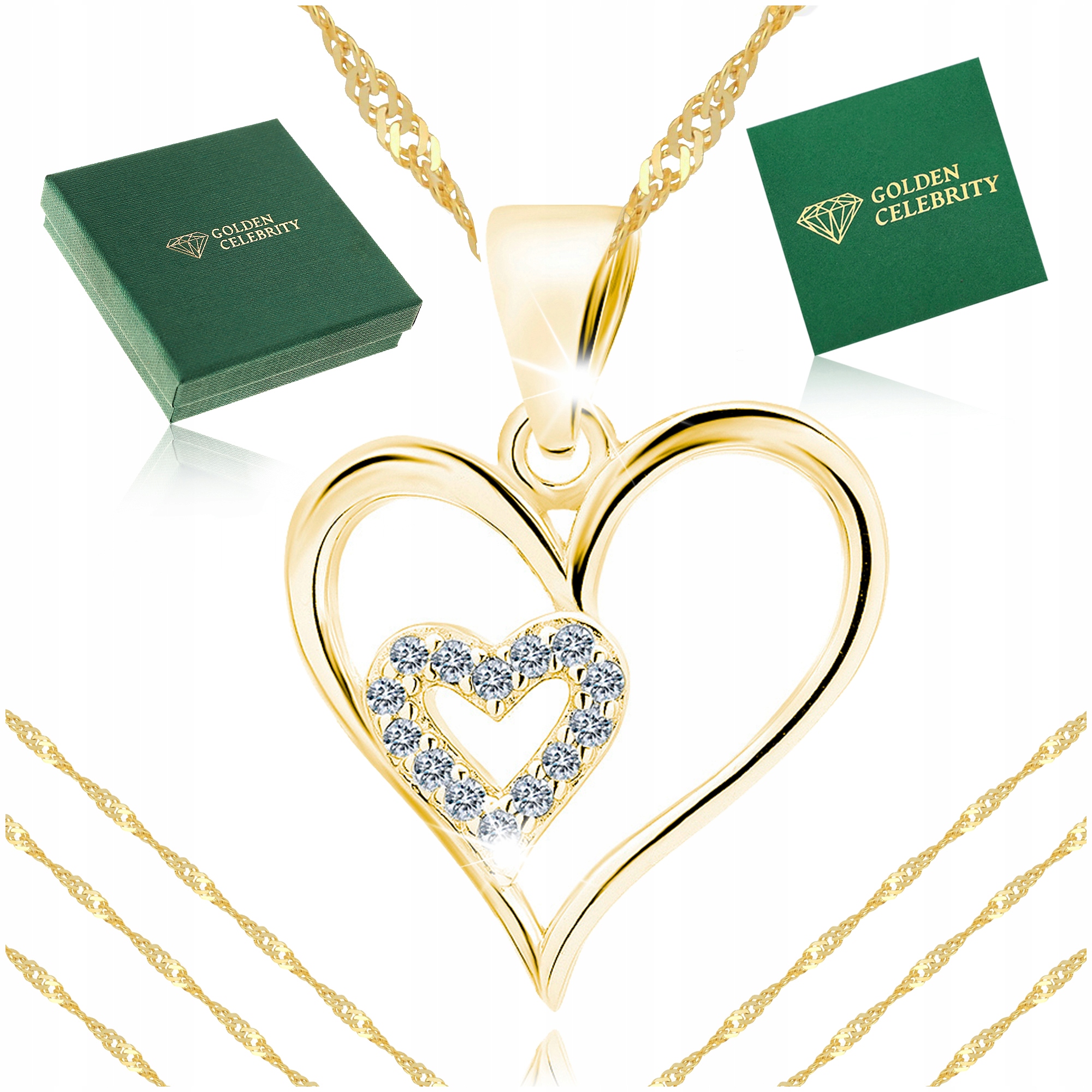 Zlatý Řetízek Se Srdíčkem Ryzost 925/585 Pozlacený Dárek Pro Ni 14K