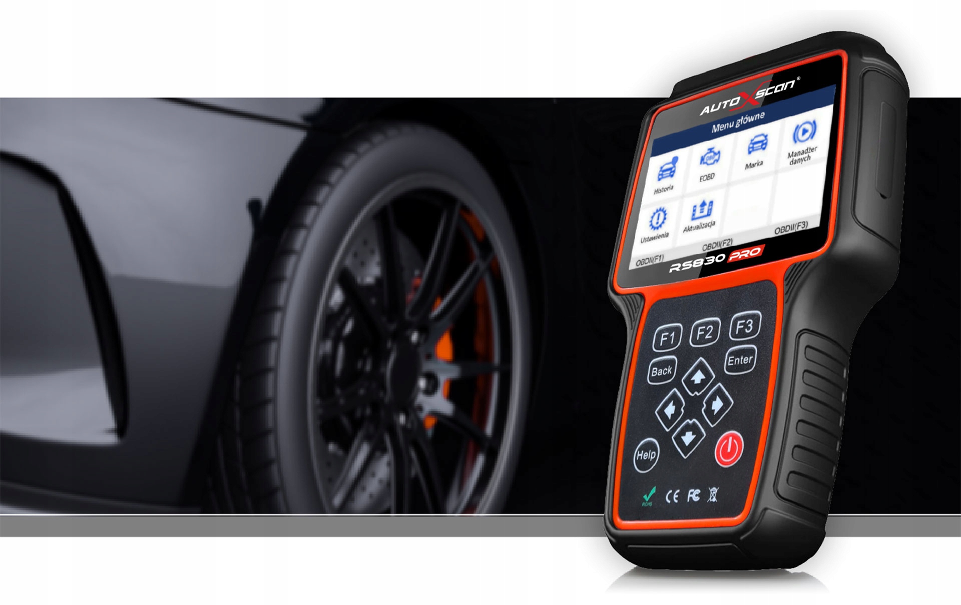 Tester diagnostyczny AutoXscan RS830PRO + adaptery Kod producenta RS830PRO
