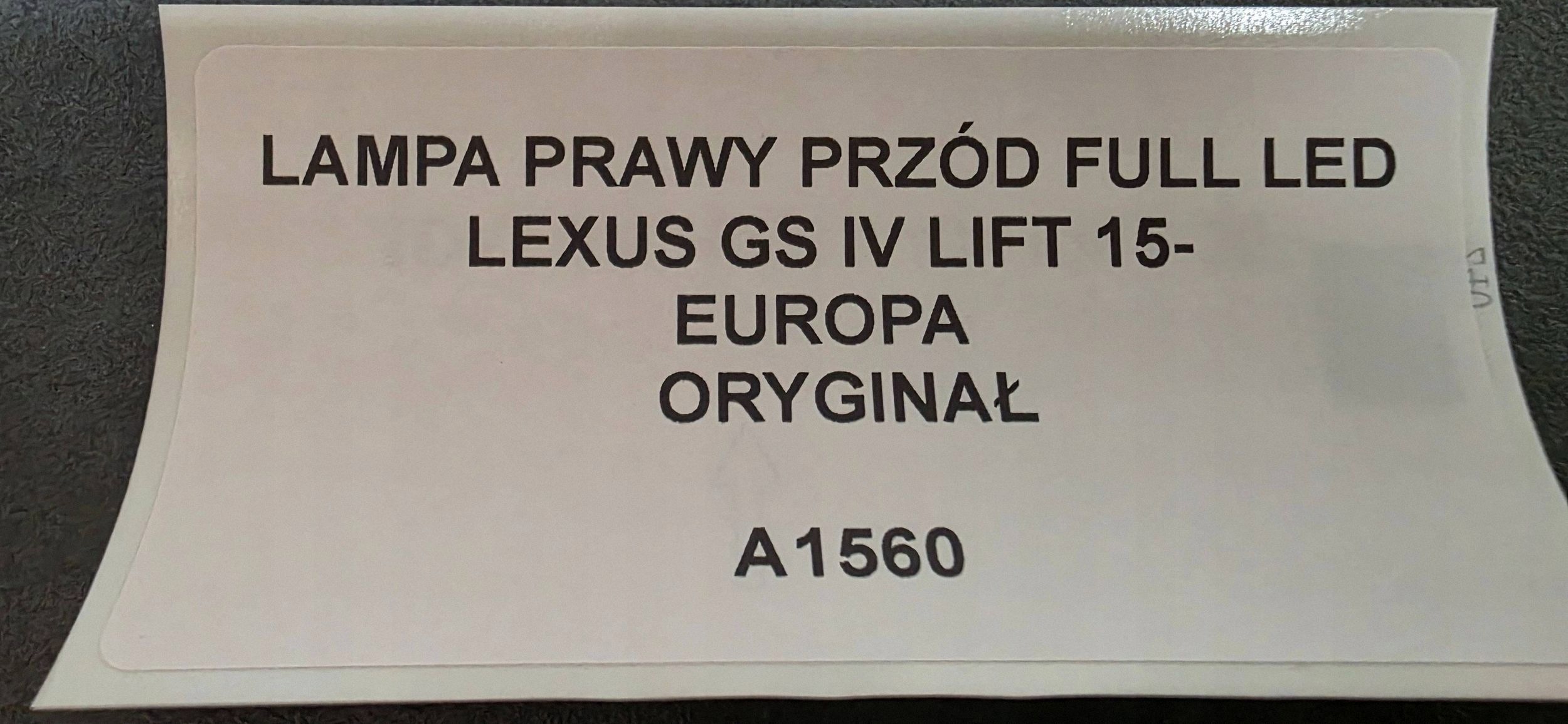 light right front FULL LED LEXUS GS IV LIFT 15- original