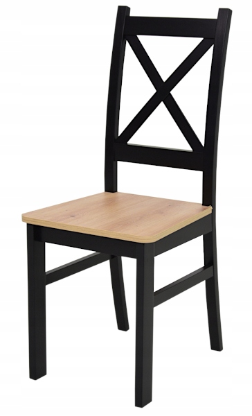 Stół 80x140 z 4 krzesłami kolor ARTISAN + CZARNY Długość stołu 140 cm