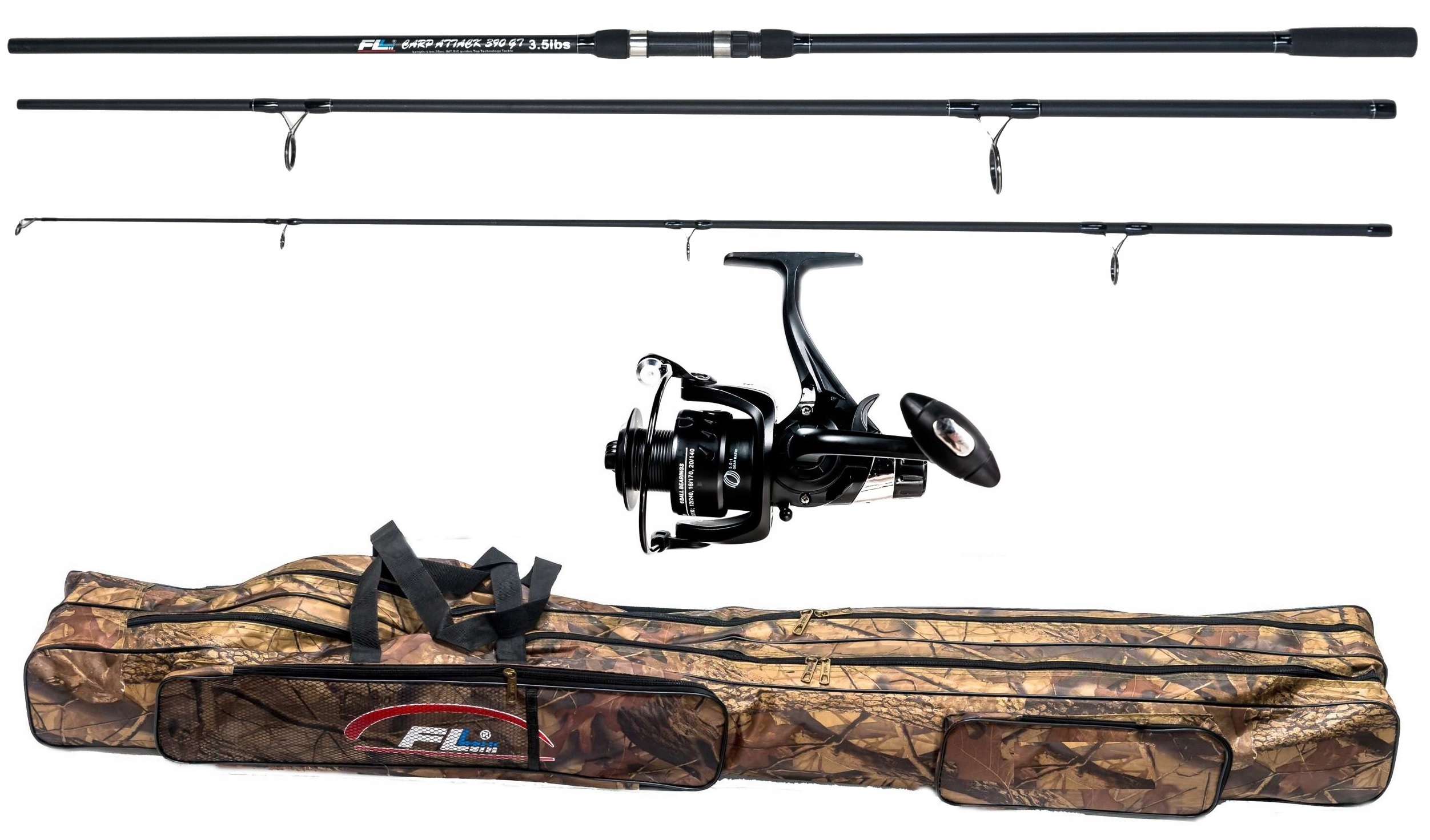 Zestaw Karpiowy Wędka Carp kołowrotek pokrowiec