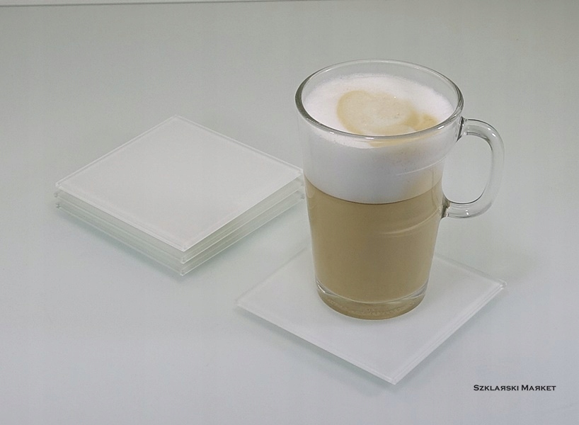 

Podkładka szklana pod kubek -biała matowa- 10x10cm