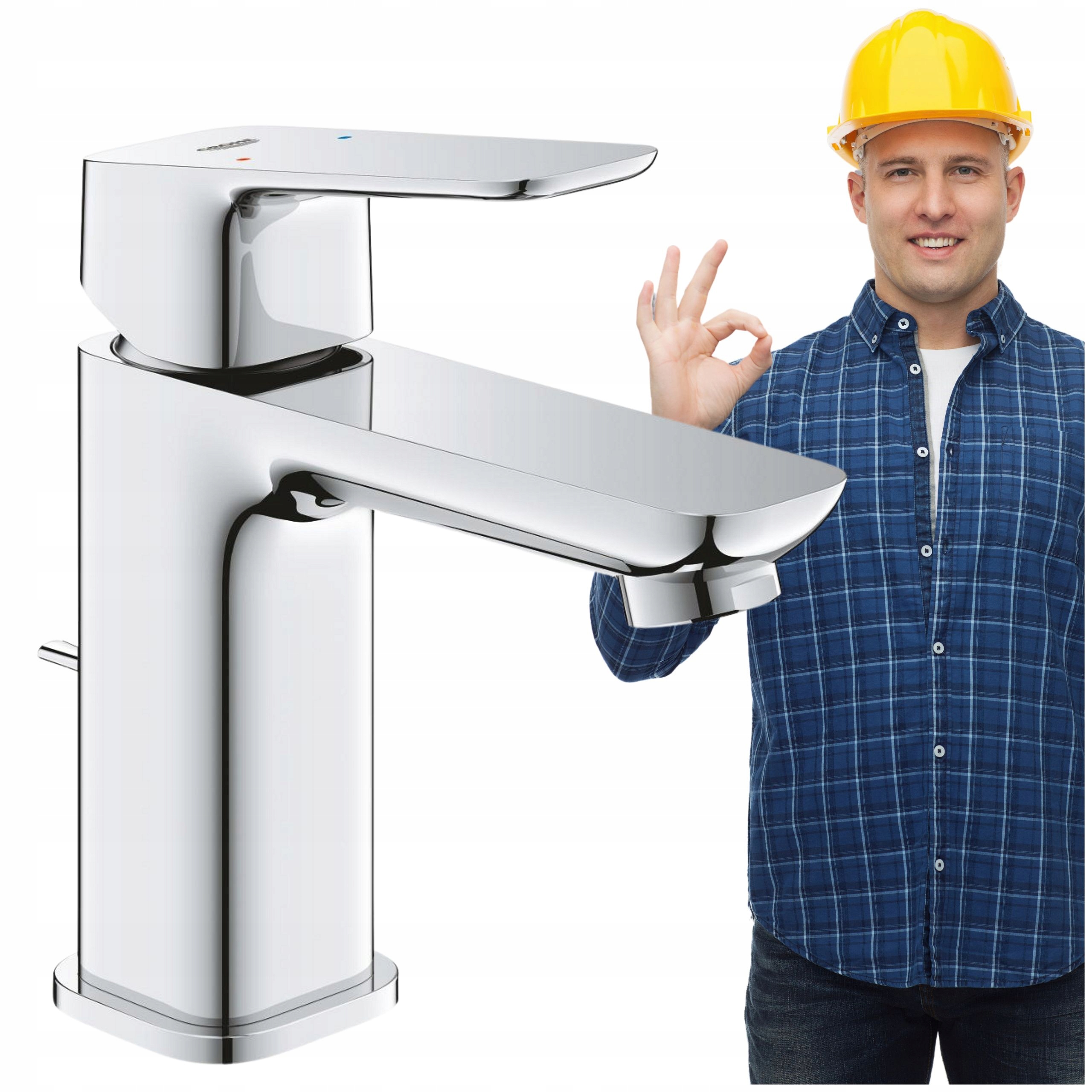 Stojánková umyvadlová baterie Grohe Cubeo stříbrná 1016940000 Baterie