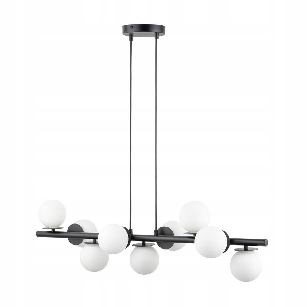 Černobílá závěsná lampa mléčné skleněné koule Avola 9 Sigma Lighting