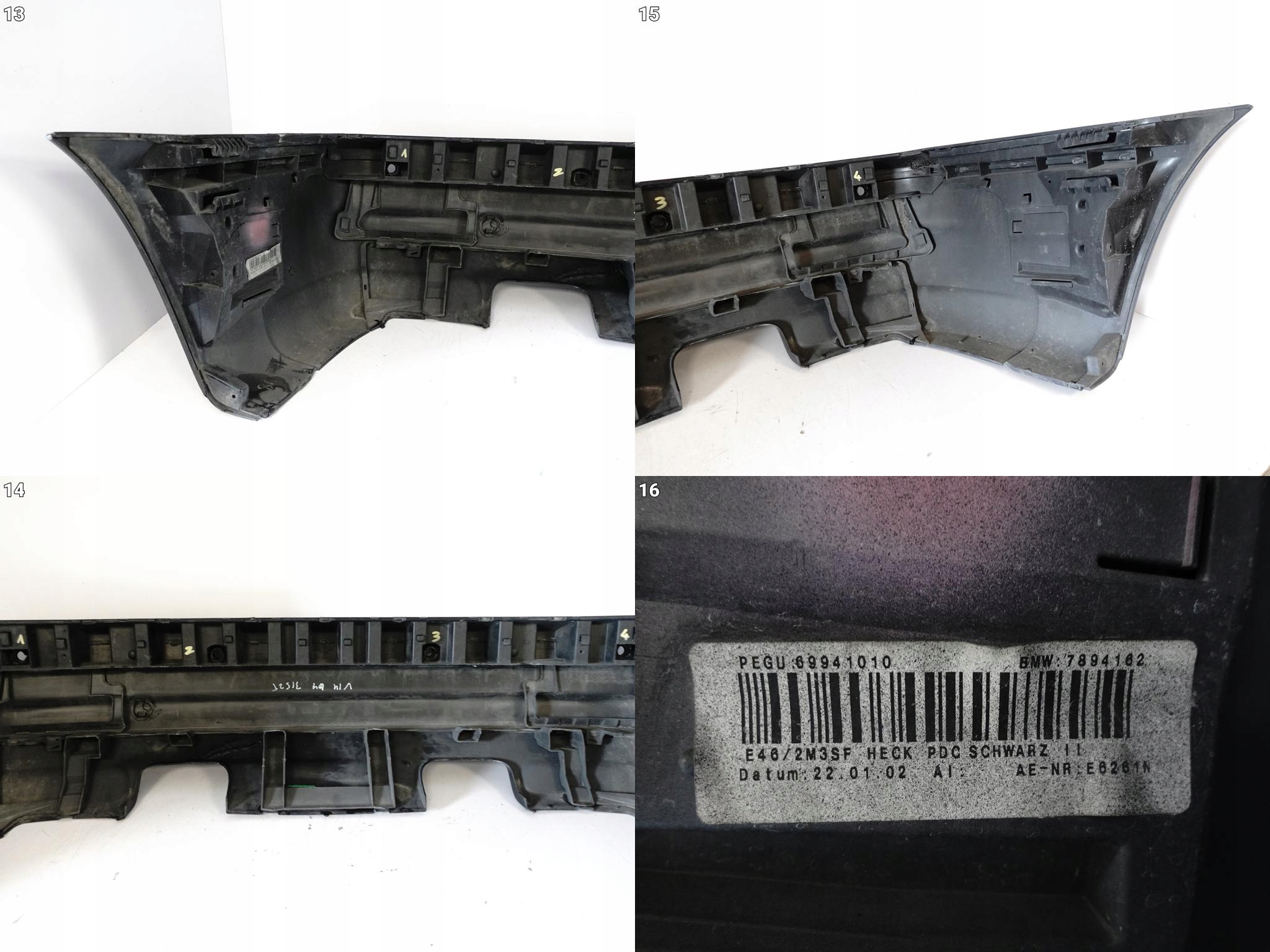 BMW M3 E46 M-POWER 99-07 bumper SPOILER diffuser rear part (4xPDC)