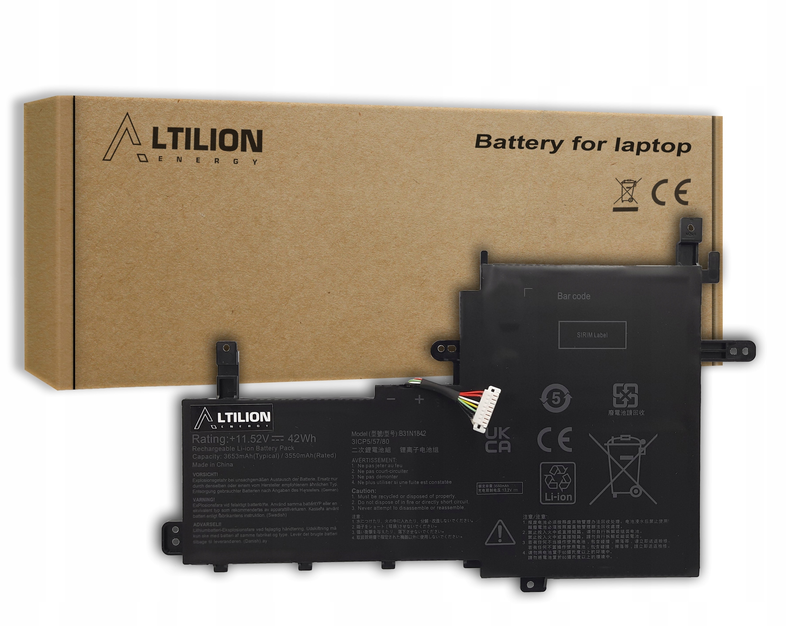 Baterie Altilion Energy B31N1842 je kompatibilní s Asusem