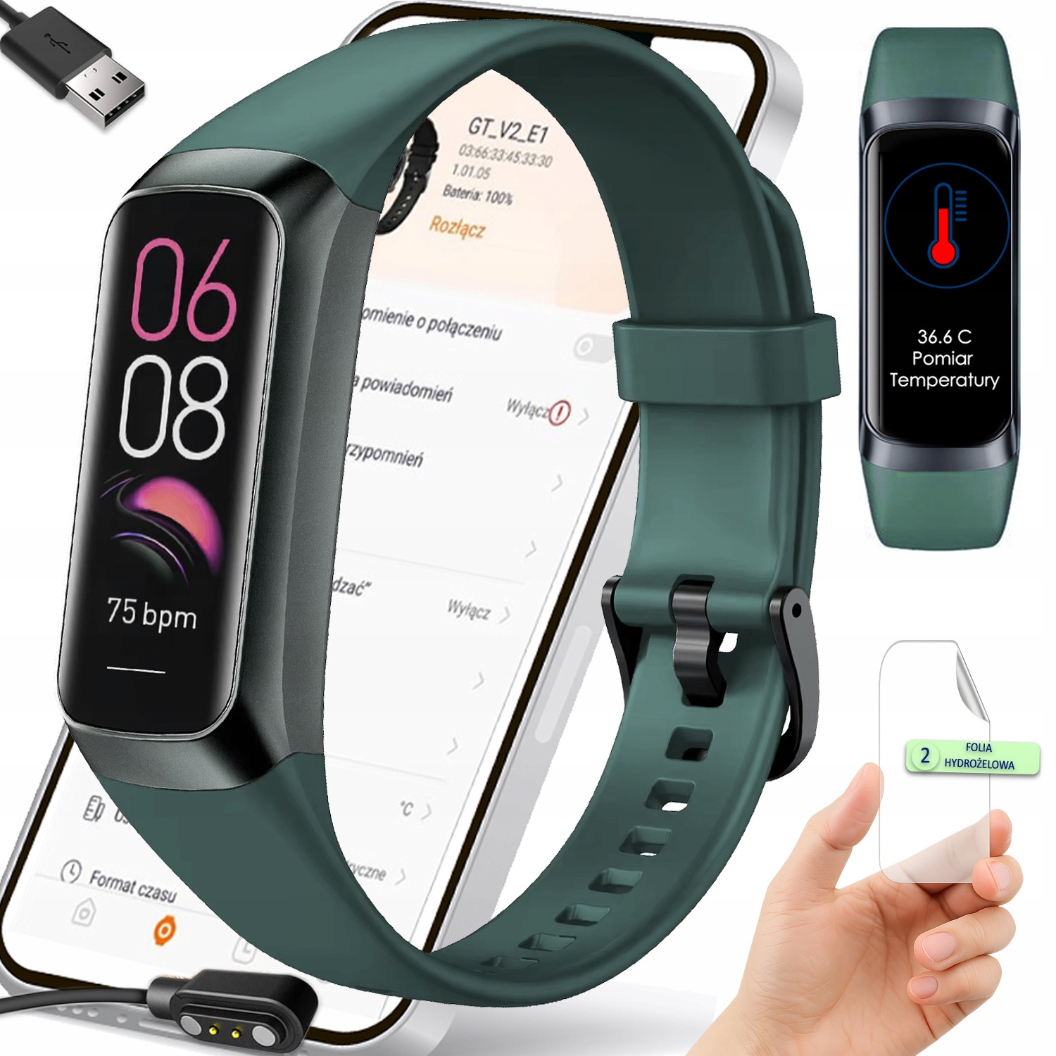 Chytré Hodinky Řemínek Fitness Kroky Puls Tlak Kyslík Kalorie Teplota Pl