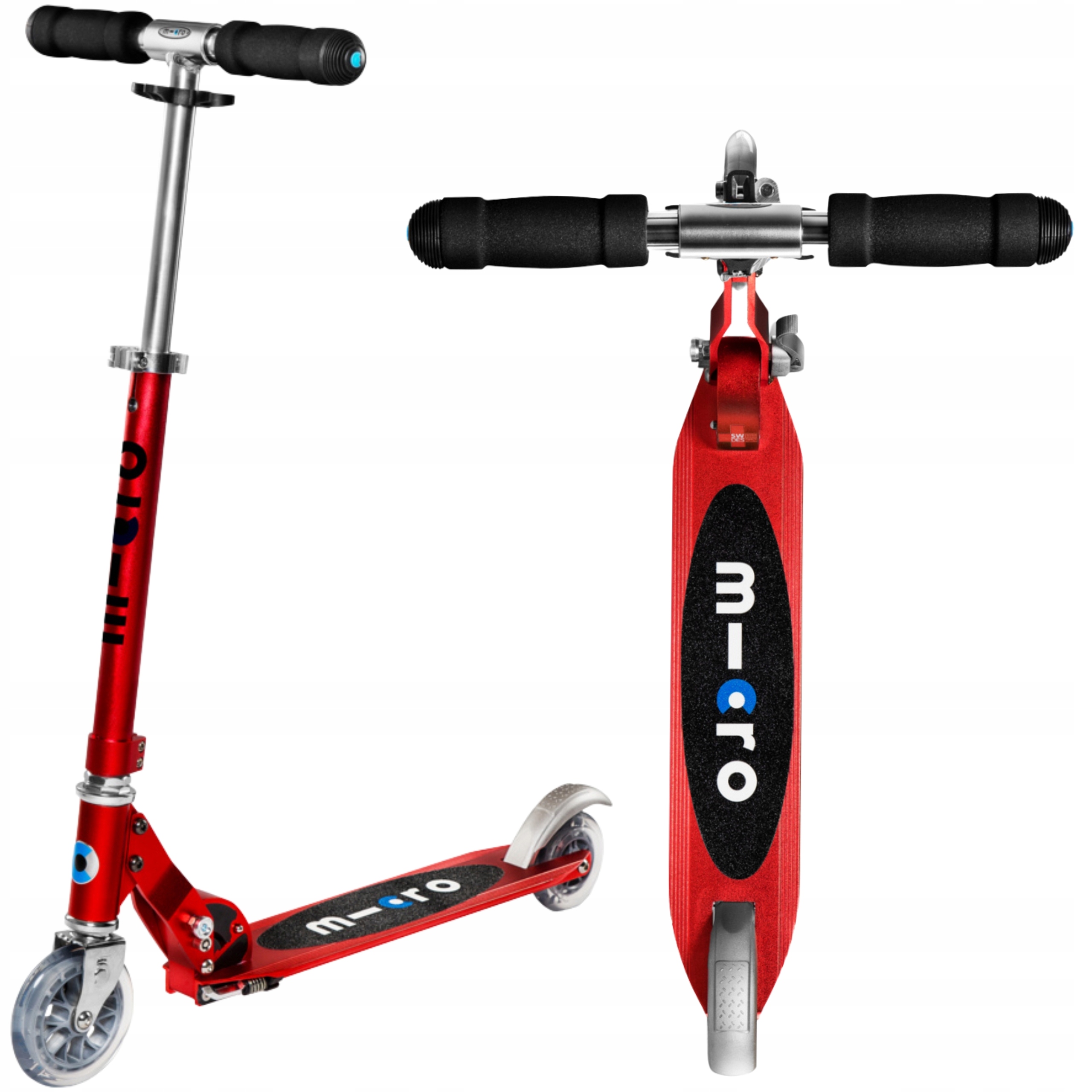 Hulajnoga dla Dzieci Dwukołowa Składana Miejska Micro Sprite Czerwona Lekka