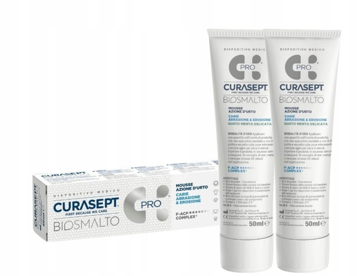 Pasta do zębów Curasept Biosmalto Caries Abrasion & Erosion 50 ml 2 szt