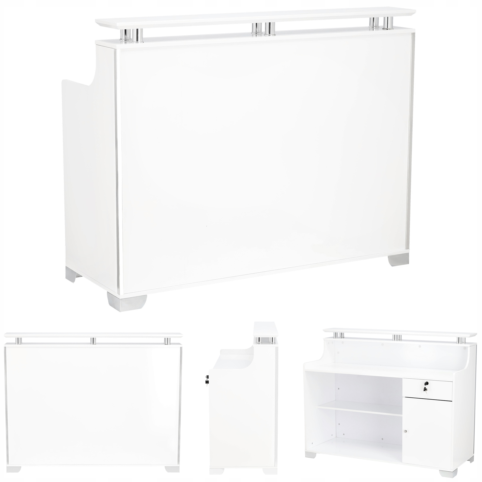 Kadeřnická recepce lakovaná Max 130 cm kosmetická do Spa salonu