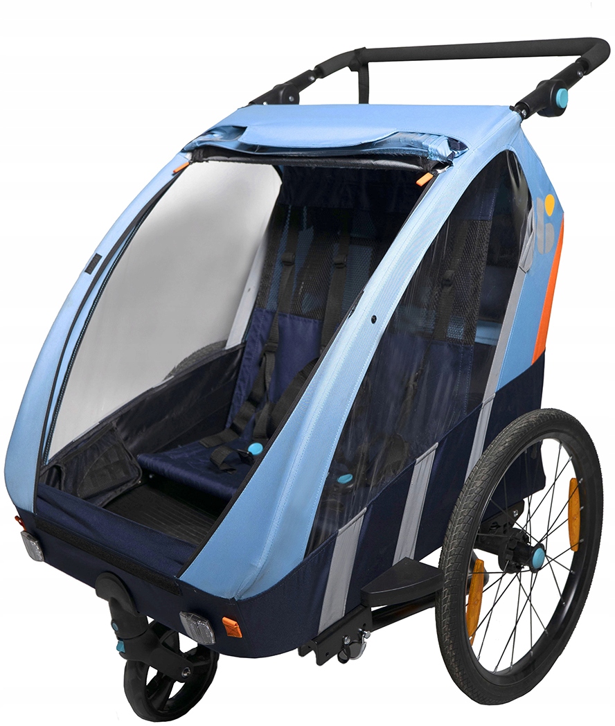 BELLELLI TRAILBLAZER PRZYCZEPKA ROWEROWA WÓZEK Kolor dominujący odcienie zieleni