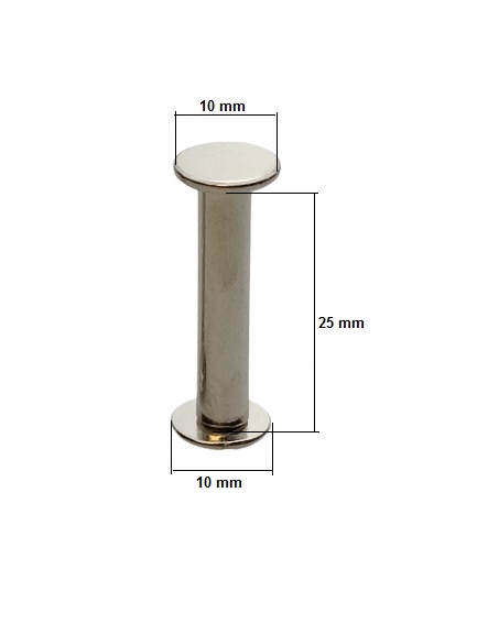 Nity skręcane introligatorskie śruba do skóry walizek 25 mm srebrny 1 szt Kod producenta Nity skręcane 25 mm / 1 sztuk