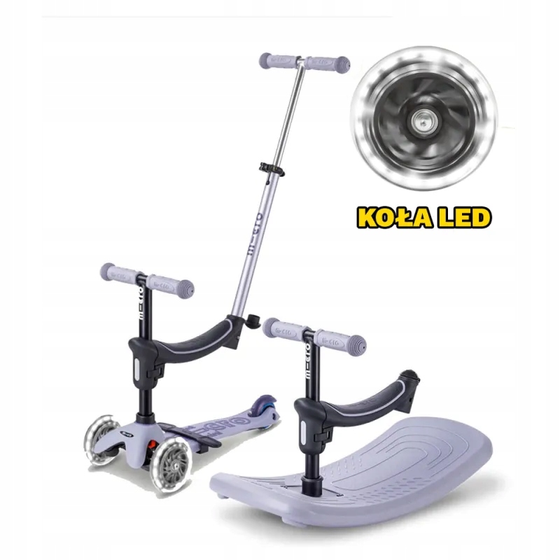 Bujak I Hulajnoga Micro Rock And Go Led Ocean Slate MMD388