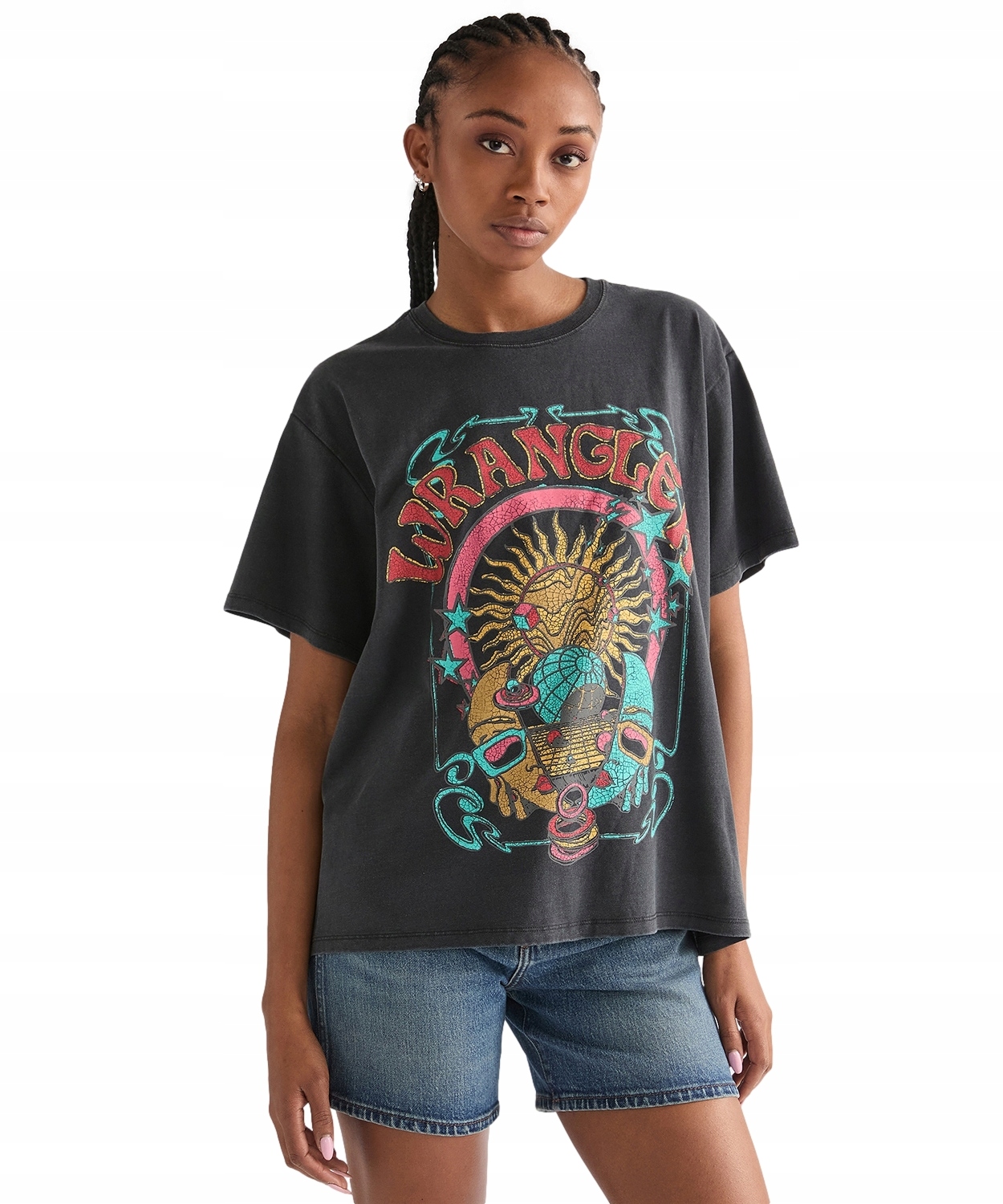 Tričko Wrangler Girlfriend Tee 112378023 Faded Black S