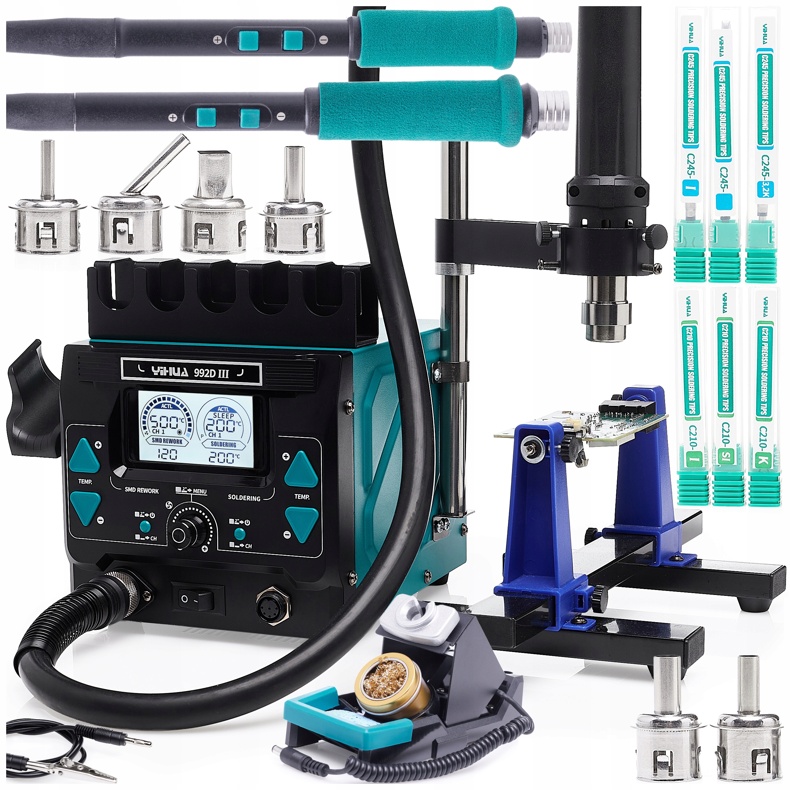 Hot Air Pájecí Stanice Yihua 992D-III 1220W Držák Na Pažbu Držák Pcb