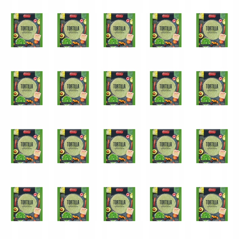 Tortilla pszenna o smaku szpinakowym Sandra 25cm (4szt) 240g X20