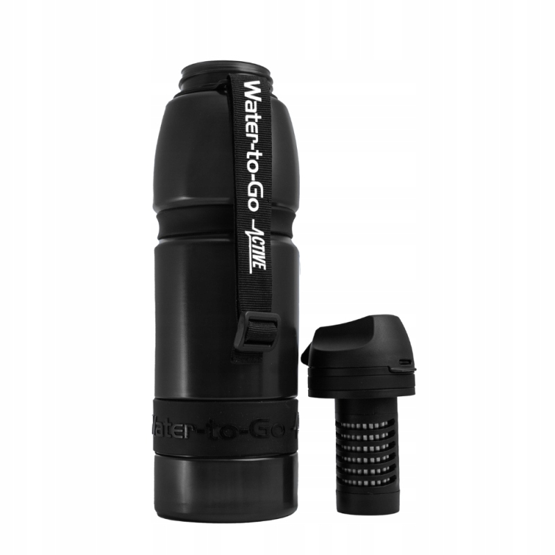 Lahev Na Pití s filtrem na vodu, láhev Water-to-Go Active 1L Jet, černá