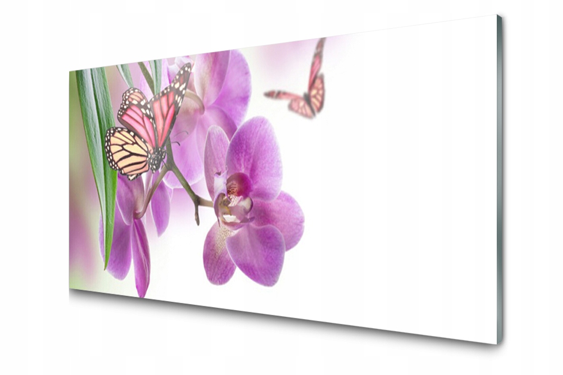 

Panel szklany Płytka Motyle Kwiaty 120x60 + Klej