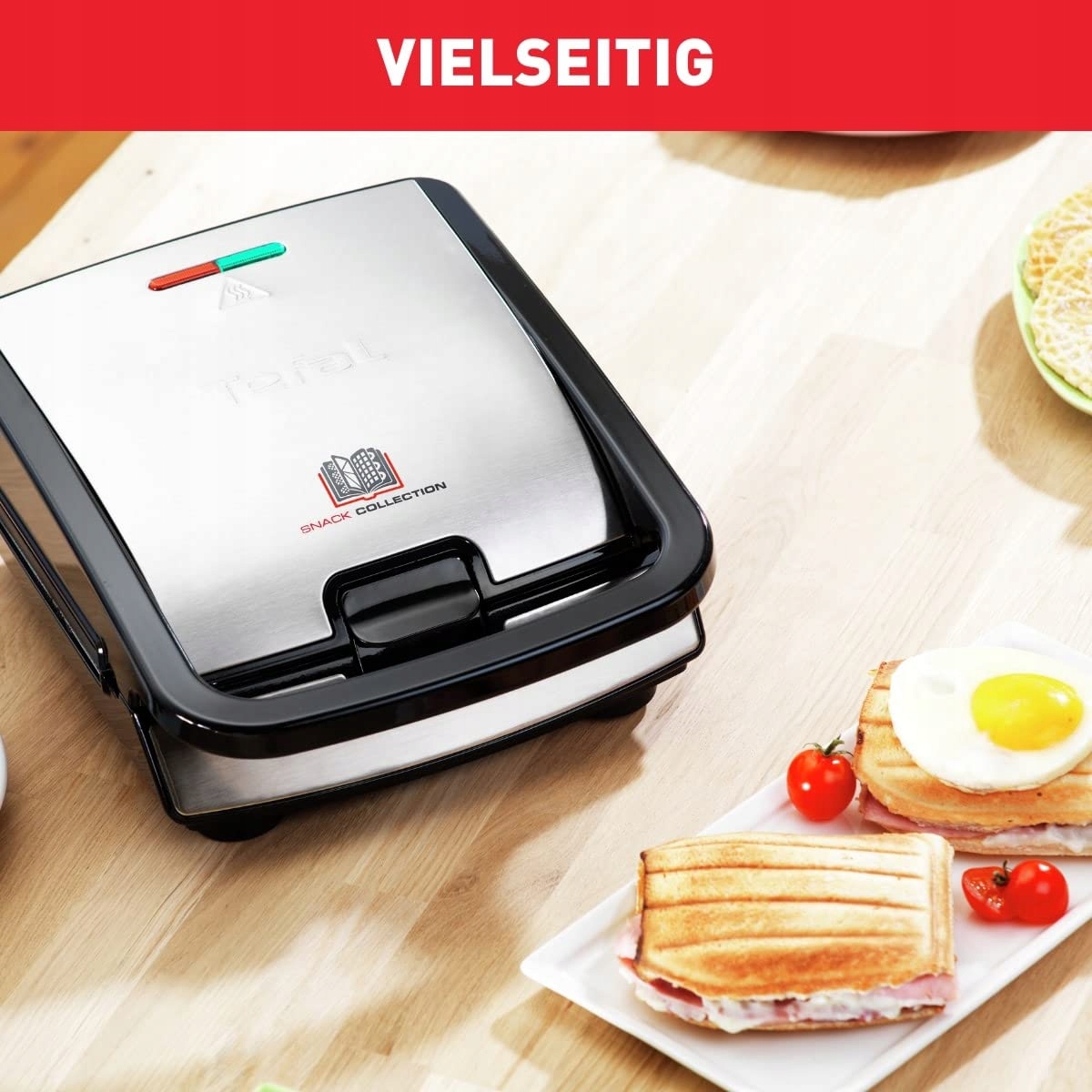 TEFAL Snack Collection Zestaw 4w1 Urządzenie Kombi 700W Czarny Stalowy — miniatura 6