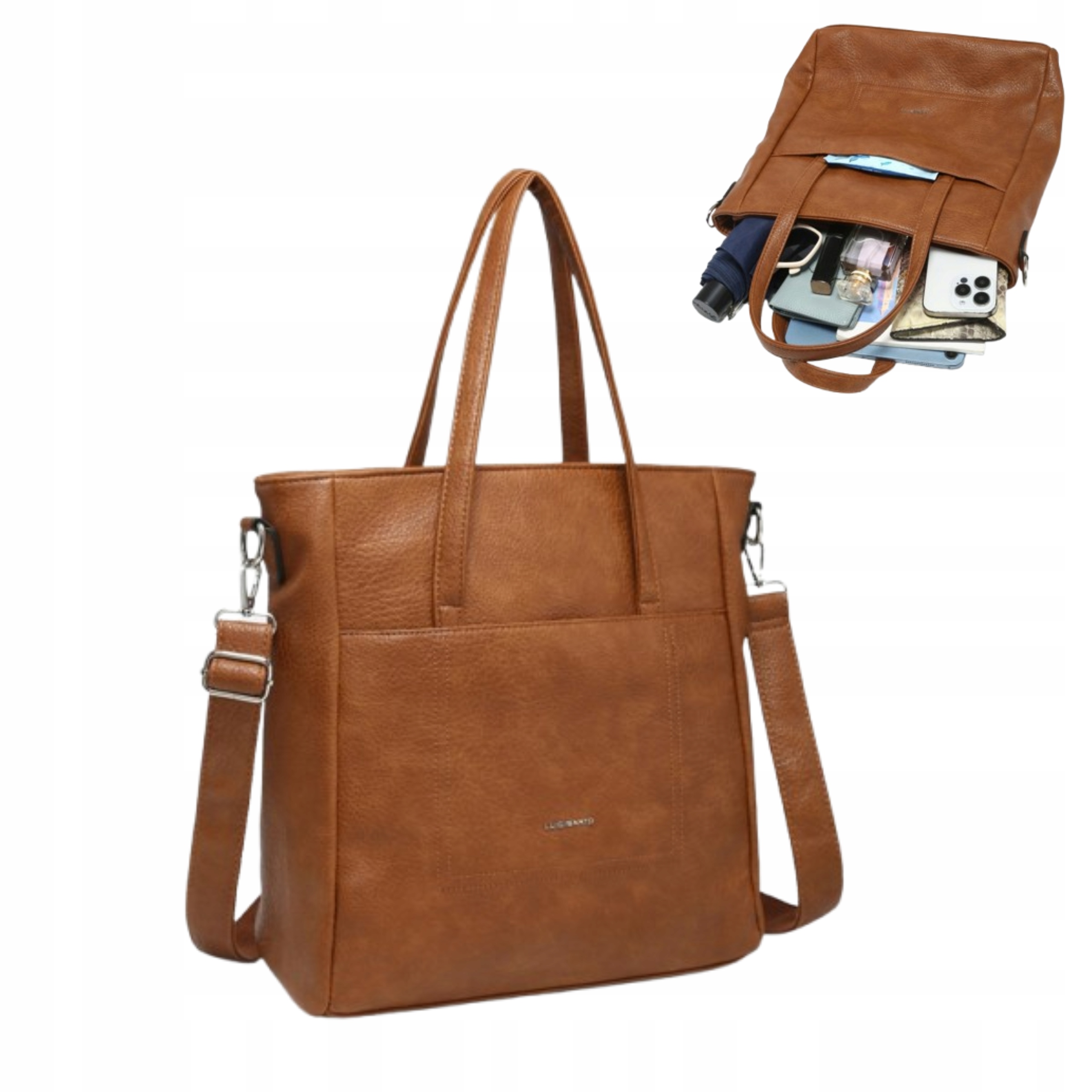 Dámská kabelka Shopper Hnědá Městská Elegantní Eko Kůže Módní