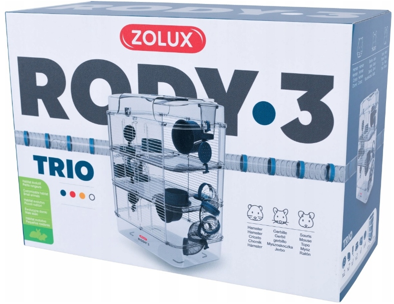 ZOLUX Klatka Dla GRYZONI Myszy Chomika RODY TRIO Wymiary drzwiczek inne cm