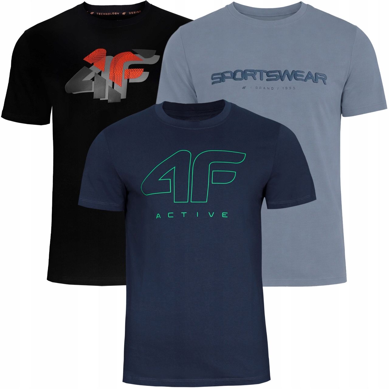 Koszulka Męska 4F komplet 3 szt. T-shirt Podkoszulek zestaw TZ30 L