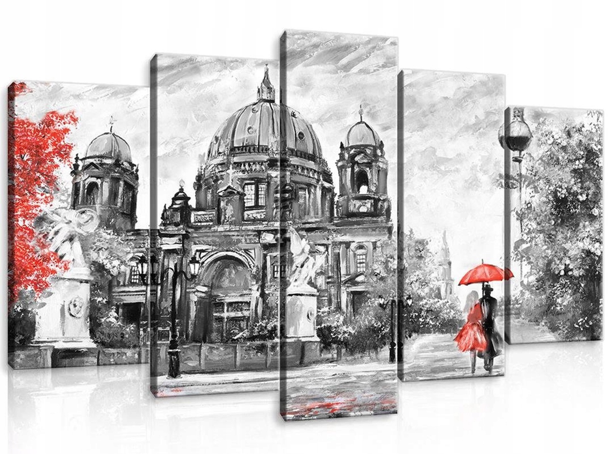 Obraz Na Plátně Canvas 100x60 Berlín Katedrála Pohled Pár Procházka Déšť