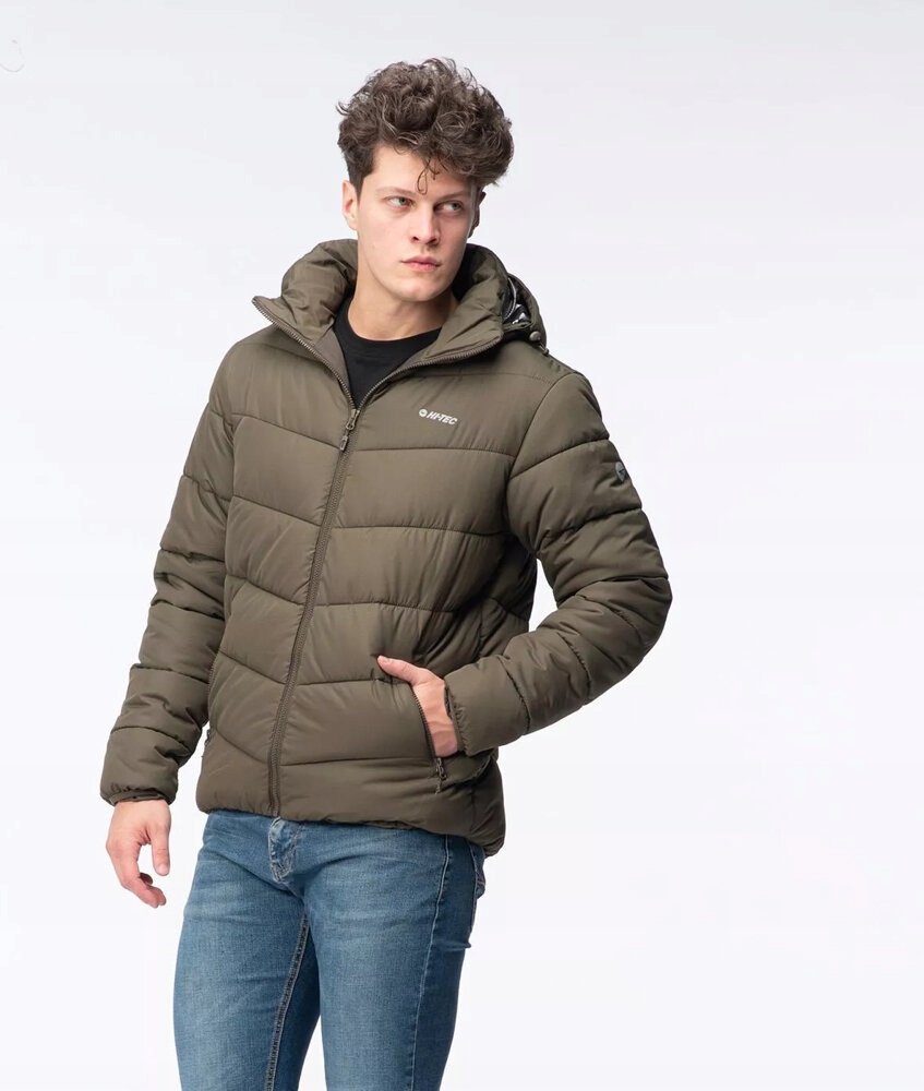 Pánská Zimní Bunda Prošívaná Zateplená Bunda S Kapucí Hi-tec Varmi Velikost S