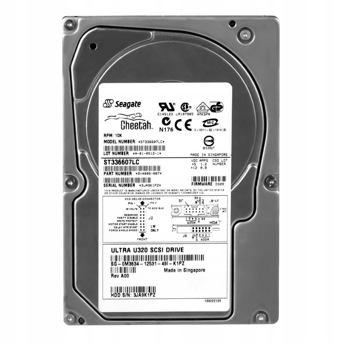 Dell 0M3634 36GB 10K 8MB Scsi U320 3,5" ST336607LC