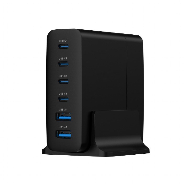 Gembird Ładowarka uniwersalna 75W GaN 2xUSB-A 4xUSB-C szybkie ładowanie cza