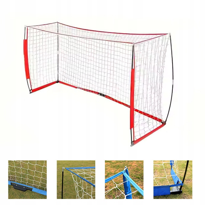 Bramka treningowa składana aluminiowa rozmiar 300x155 cm Uni Żak czerwona