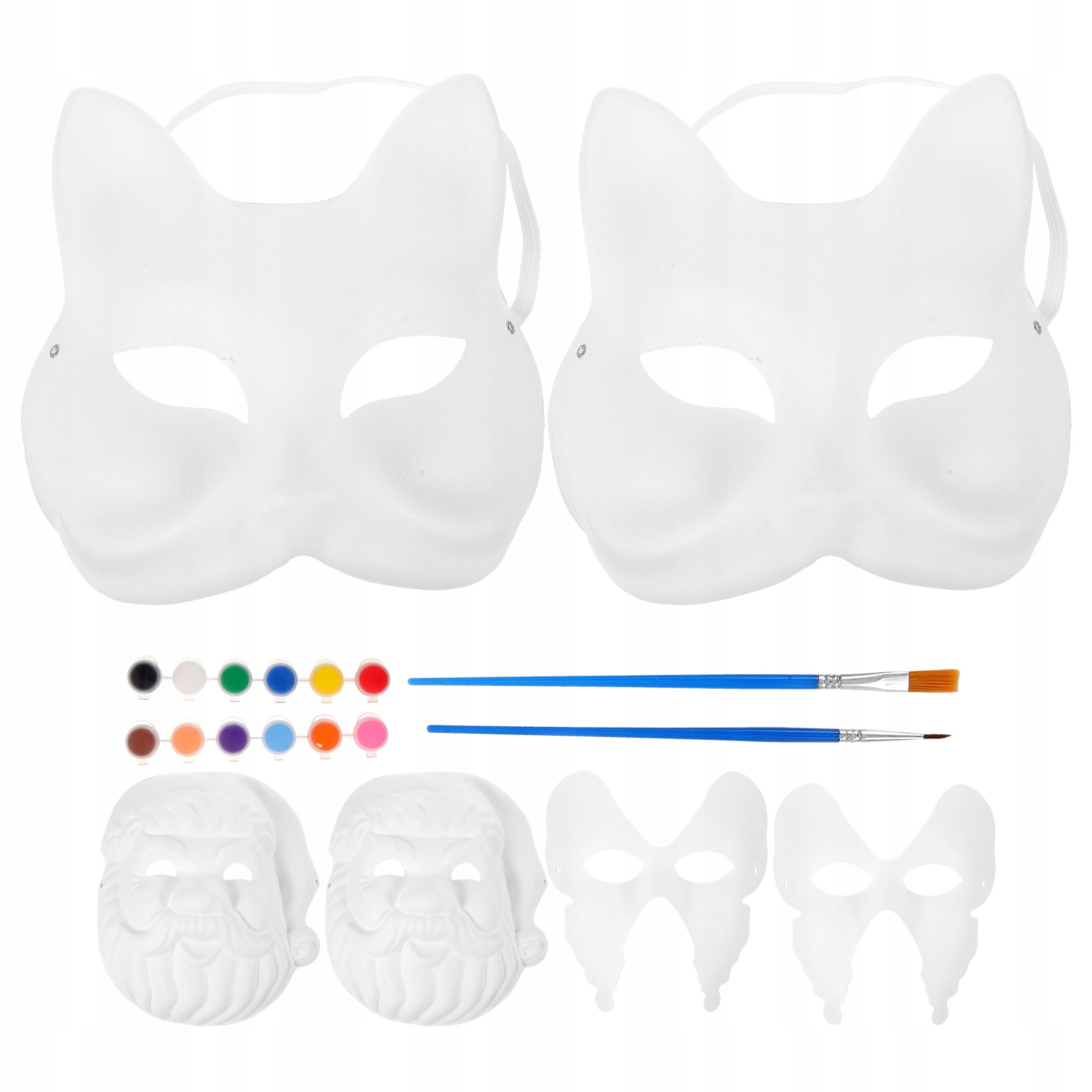 1 Set of DIY Face Mask Paintable Paper Mask White
