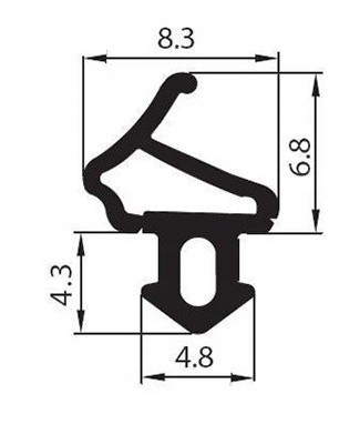 Uszczelka uszczelki okna PCV ALUPLAST S-1172 10 mb Kod producenta S-1172 CZARNA