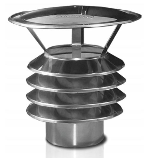 Ks slunečníková stříška se 4 kroužky, nástavec na komín, průměr 200 0,5 mm, kyselý