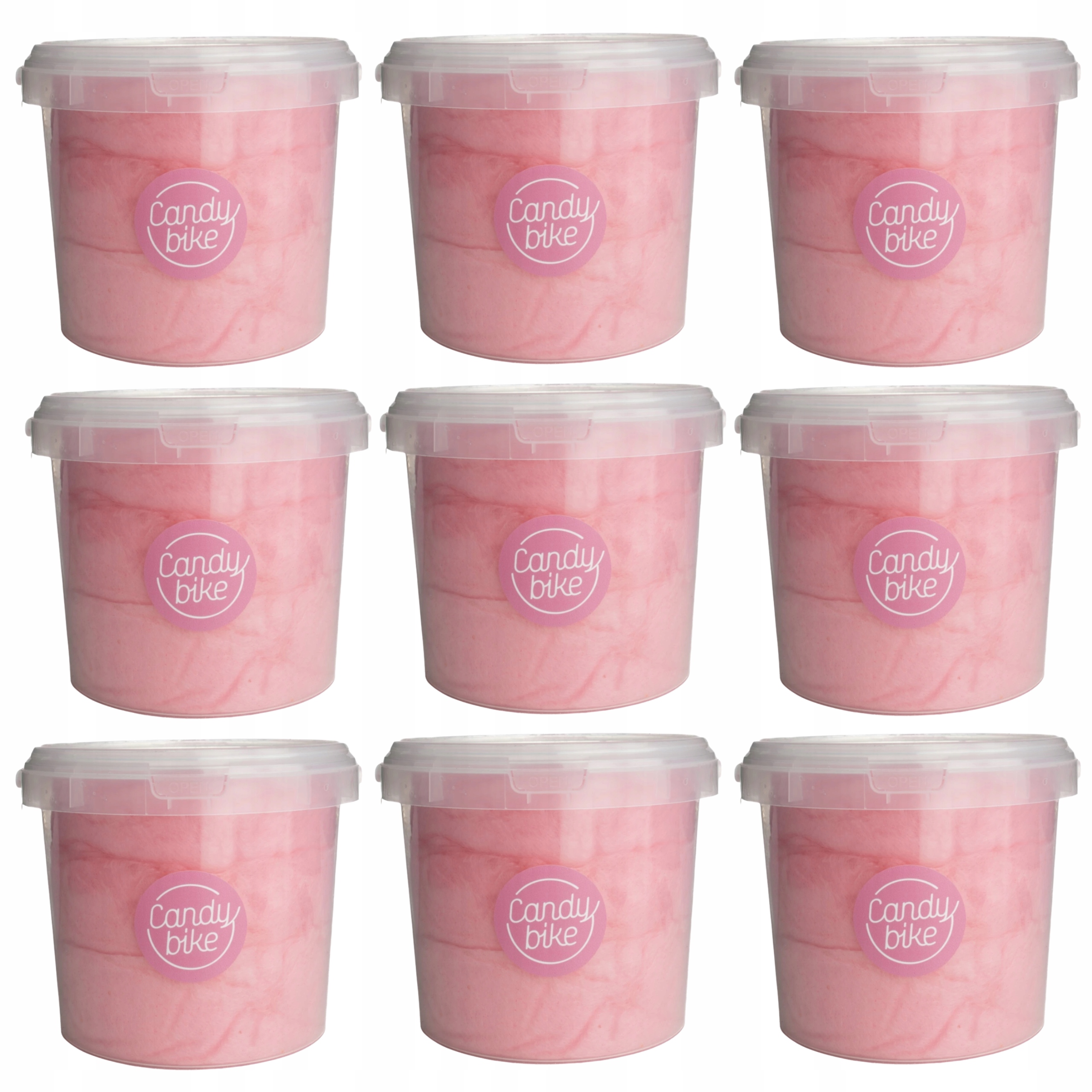 Levně Cukrová vata 1l růžová sada 9 Kusů Dárek bonbónů Fluffy Sweet