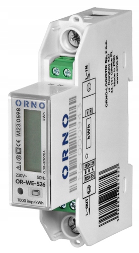 LICZNIK ENERGII JEDNOFAZOWY WIELOTARYFOWY PV RS485 Marka Orno